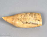 Antique Scrimshaw Tooth "The Navigator"