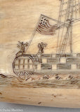 Antique Scrimshaw Tooth "The Navigator"