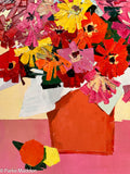 Zinnias Painting by Andrew Shunney