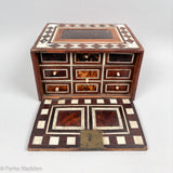 Antique Scrimshaw Inlaid Box with Drawers