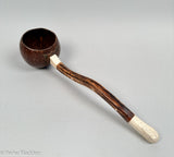 Antique Scrimshaw Coconut Water Dipper with Carved Shield