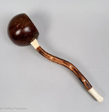 Antique Scrimshaw Coconut Water Dipper with Carved Shield