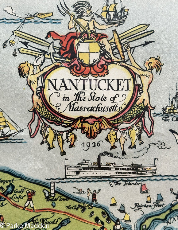 Antique 1926 Map of Nantucket by Tony Sarg