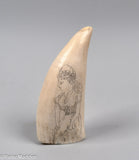 Antique American Scrimshaw Tooth with Victorian Lady
