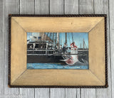 Rare Oil on Canvas Painting of a Whaling Scene