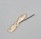 Antique Ivory Hand & Snake Pin