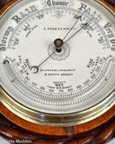 Antique Carved Rope Twist Barometer & Thermometer
