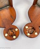 Pair of Antique Scrimshaw Inlaid Mirrored Sconces