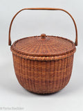 Antique Covered Nantucket Lightship Basket by A.D. Williams