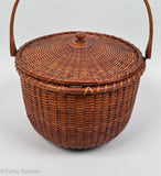 Antique Covered Nantucket Lightship Basket by A.D. Williams