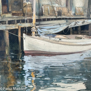 "Killens Wharf" Watercolor by Tony Sarg