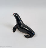 Vintage Black & White Leather Toy Seal