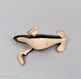 Vintage Black & White Leather Toy Seal