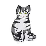 Maggie Meredith Painted Wood "Love" Cat Silhouette