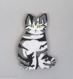 Maggie Meredith Painted Wood "Love" Cat Silhouette