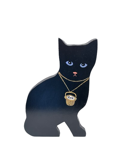 Maggie Meredith Painted Wood Cat Silhouette