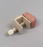 Antique Scrimshaw Whalebone Pincushion Clamp