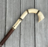 Antique Scrimshaw Curved Handle Cane