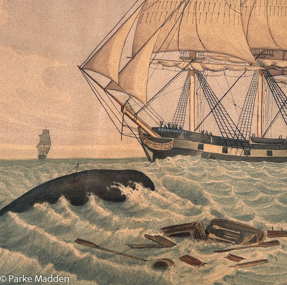 Whaleship Pocahontas Watercolor by Lucious A. Briggs