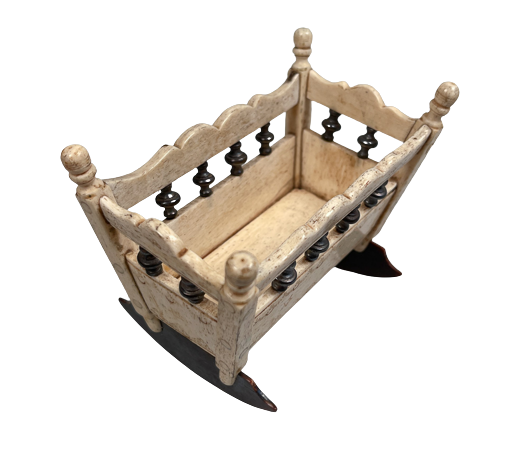 Antique Scrimshaw Whalebone Toy Cradle