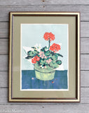 Vintage Geraniums Print by Andrew Shunney