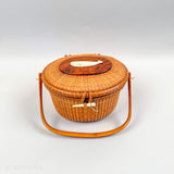 Vintage Nantucket Basket Purse by The Wooden Jug 1967