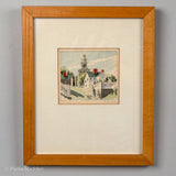 Vintage Watercolor Painting Stone Alley Nantucket by D & R Beers