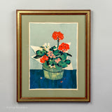 Geraniums Silkscreen Print by Andrew Shunney