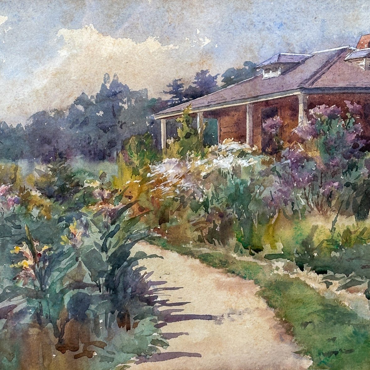 Antique watercolor of historic Boston house. – Paul Madden