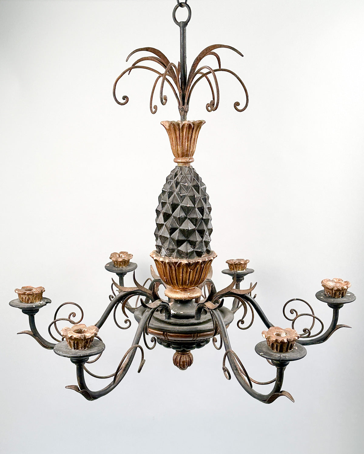 フロアスタンド Vintage antique pineapple floor stunned Vintage Pineapple Floor Lamp Faux Bronze & Iron Colored