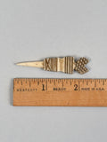 Antique Carved Bodkin with Heart Crest