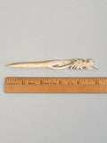 Antique Carved Whalebone Scrimshaw Bodkin