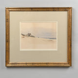 Antique Watercolor of Nantucket Sconset Beach Cottage by J.B. Reid