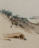 Antique Watercolor of Nantucket Sconset Beach Cottage by J.B. Reid
