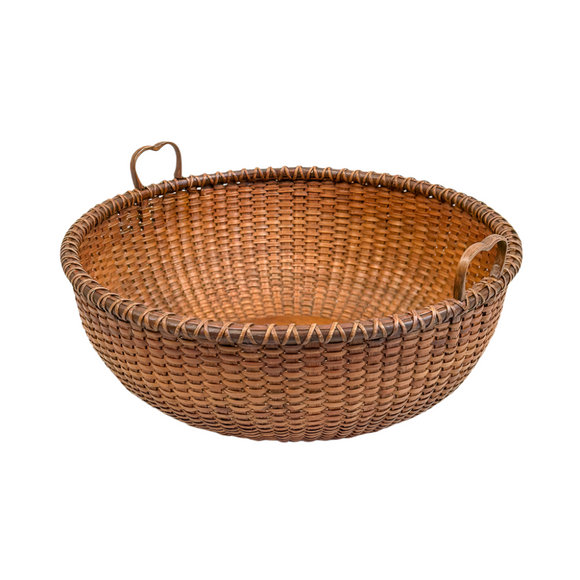 Antique Nantucket Basket with Heart Handles