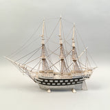 Vintage Bone Ship Model of an 18th C. Fully Rigged Warship