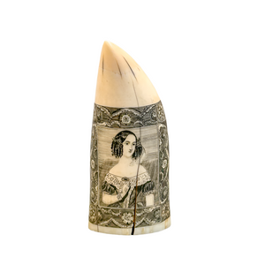 Outstanding Antique Scrimshaw Tooth with Lady
