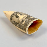 Outstanding Antique Scrimshaw Tooth with Lady