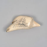 Antique Scrimshaw Whaleship on Irregular Tooth