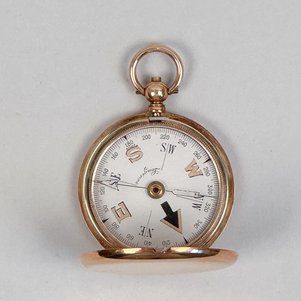 Antique 14k Gold Longines Pocket Compass, image size:1000x1000