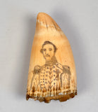 Antique Scrimshaw Tooth with Officer & Woman