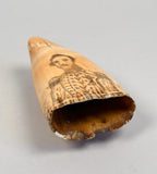 Antique Scrimshaw Tooth with Officer & Woman