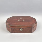 Antique English Baleen Inlaid Mahogany Dresser Box