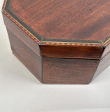 Antique English Baleen Inlaid Mahogany Dresser Box