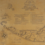 Antique 1929 Pictorial Map of Nantucket by Walter Holt