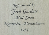Vintage 1954 Fred Gardner Printing of the 1835 William Coffin Map of Nantucket