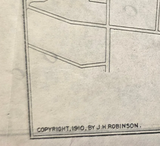 Antique Nantucket Street Map Surveyed & Drawn by J.H. Robinson, circa 1910