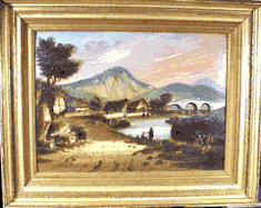 A folk art landscape painttng by Thomas Chambers