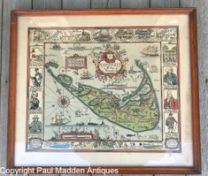 Antique 1926 Map of Nantucket by Tony Sarg