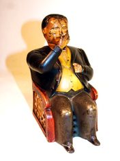 Antique American cast iron mechanical bank TAMMANY